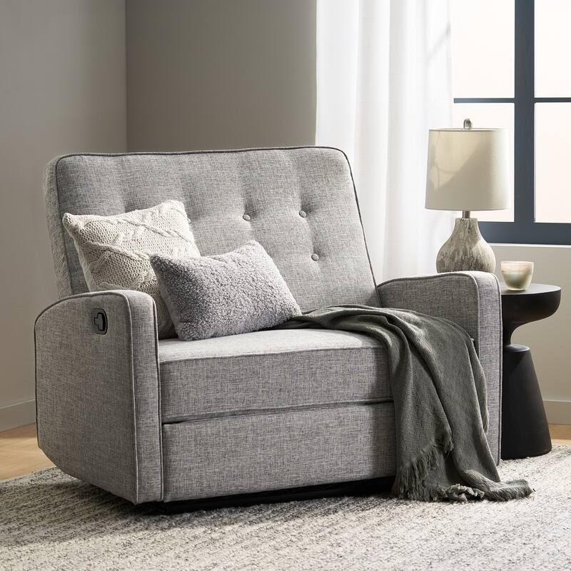 47"Wide Manual Recliner Chair for Adults, Single Reclining Sofa Chair Fabric Upholstered Living Room Chair Modern Club Chair