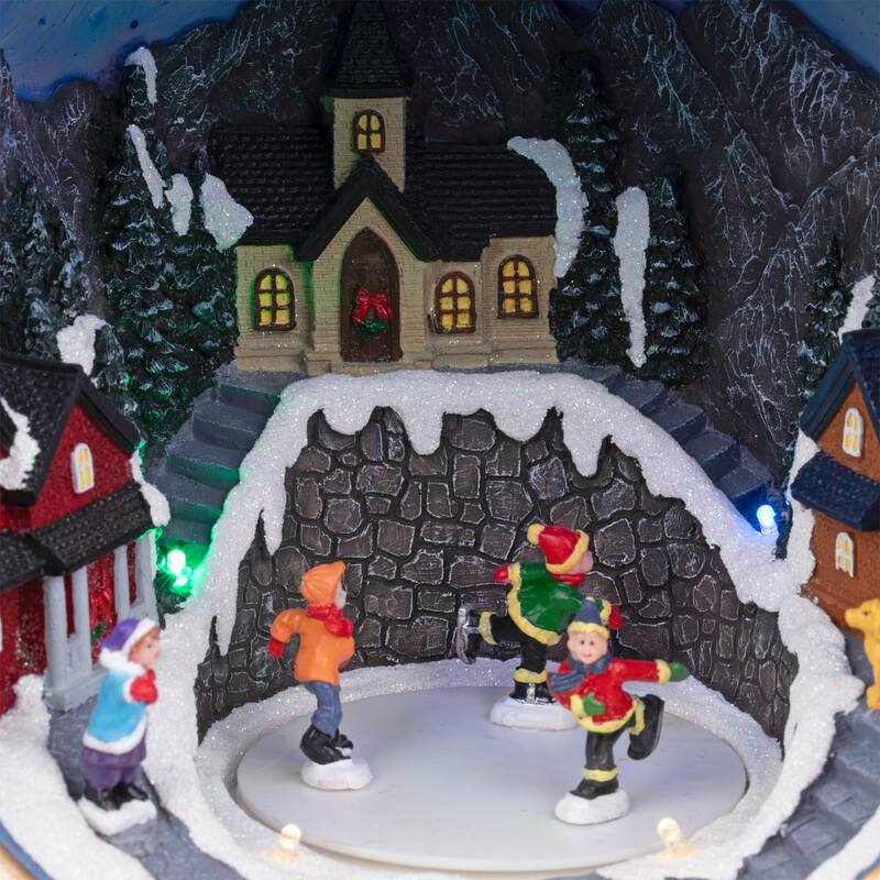 LED Lighted and Musical Christmas Village Scene in Ornament - 10.75"