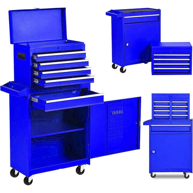 Rolling Tool Chest with Wheels Garage Storage Cabinet Tool Box - Blue