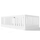 preview thumbnail 32 of 37, Queen Size Montessori Floor Bed with Door & High Fence, Solid Wood Low-Profile Sleep and Play Bed Frame
