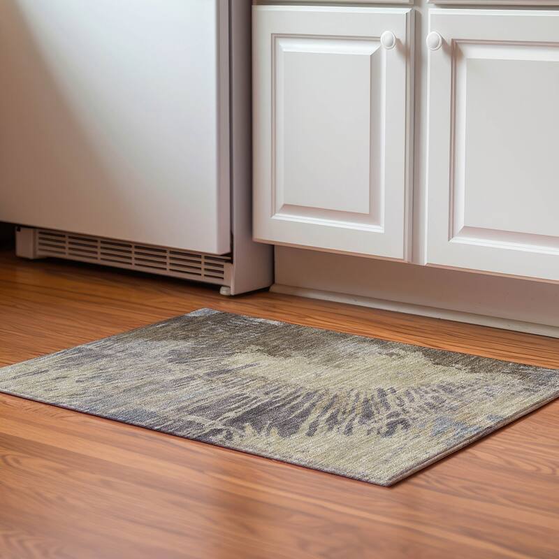 Premium Washable Super Soft Abstract Palmer Mayfield Rug - Brown - 1' 8" x 2' 6" - Rectangle