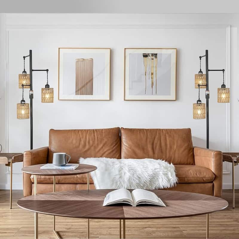 Bohemian Farmhouse Floor Lamp - brown