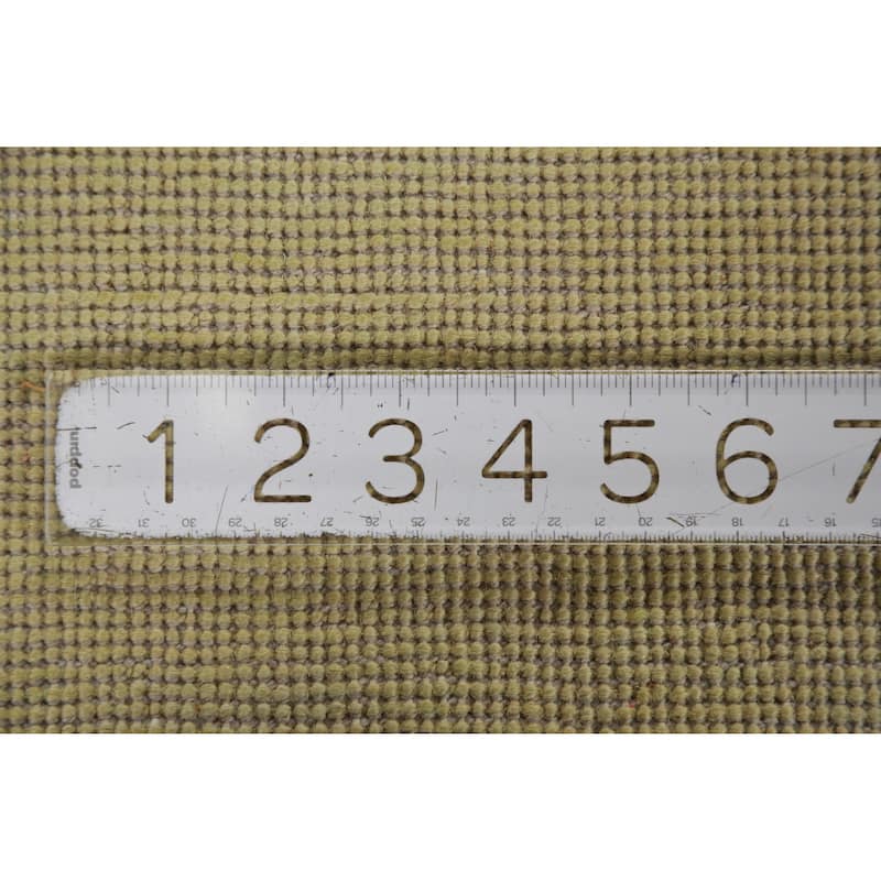 Hand Knotted Oriental 100% Wool Carpet Modern Solid Green Gabbeh Runner Rug - 8' 3'' X 2' 9''