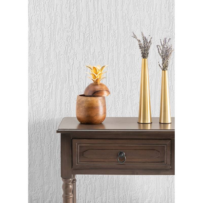 Vernon, White Vertical Plaster Paintable Wallpaper - White