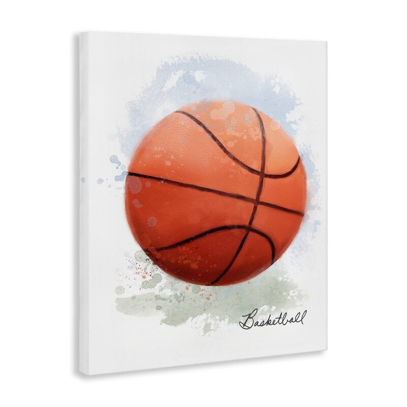Stupell Soft Pastel Basketball Canvas Wall Art Design By Matthew Piotrowicz