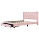 preview thumbnail 7 of 17, Queen Size Upholstered Platform Bed, with Button Tufted Upholstered Headboard and 2 Drawers,