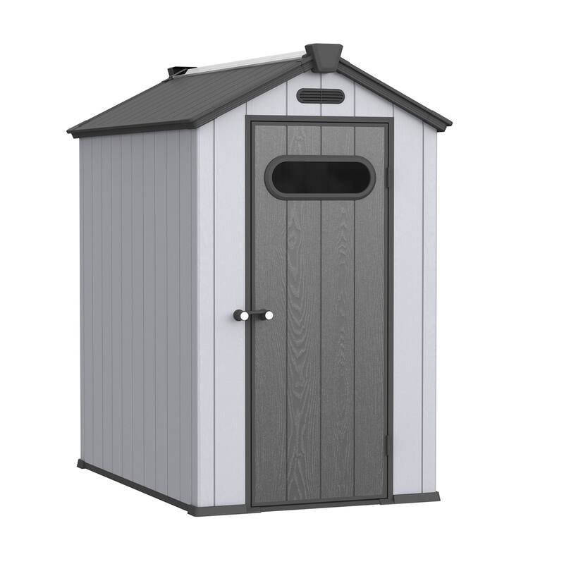 ALEKO Outdoor Shed 70L x 48W inch Solar Powered Lighting Garden Tool Storage w/Floor