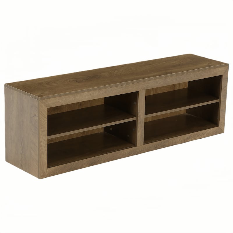 55" Wood Storage Bench for Entryway, Shoe & Bedroom - Walnut-2