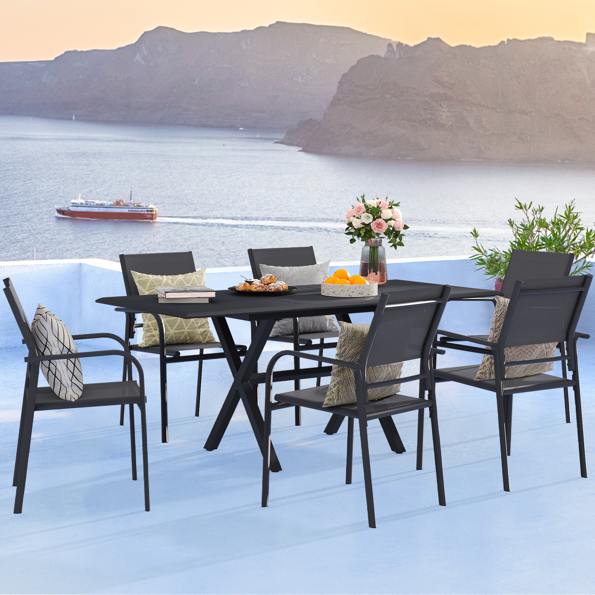 Canvas mercier patio dining table on sale
