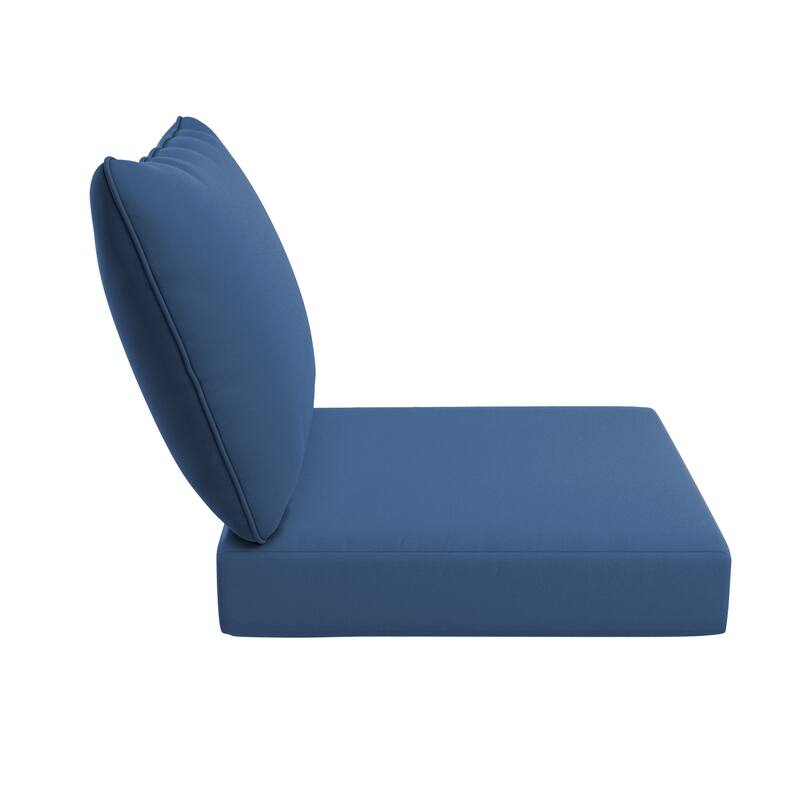 California Umbrella Outdoor Deep Seat Cushion Set, 24" x 48", Sunbrella Fabric, Densified Fiber Fill