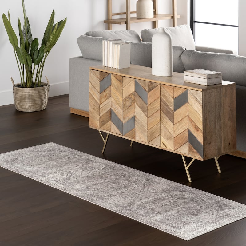 Nuloom Vita SplashGuard Vintage Medallion Machine Washable Area Rug