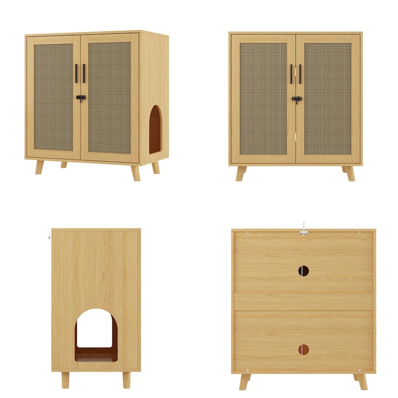 Buffet Cat Litter Box Enclosure Cabinet Hidden Cat Washroom Furniture