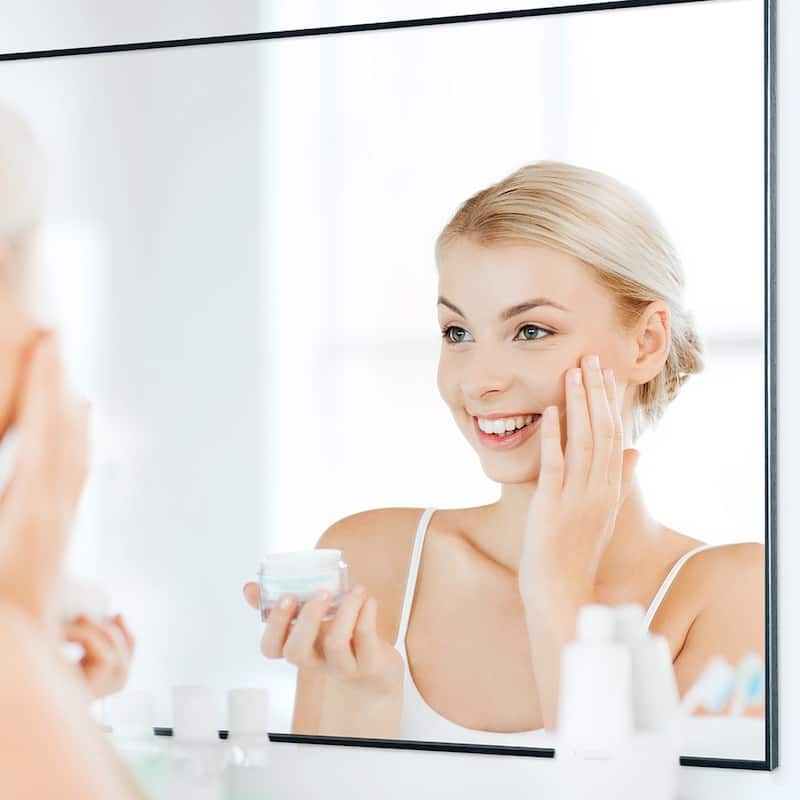 Modern Black Bathroom Mirror with Aluminum Frame