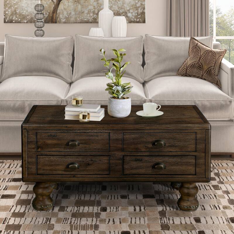 3-Piece Solid Wood Living Room Table Set
