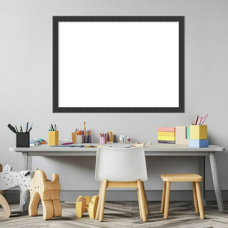 Amanti Art Mezzanotte Black Framed Dry Erase Magnetic Board