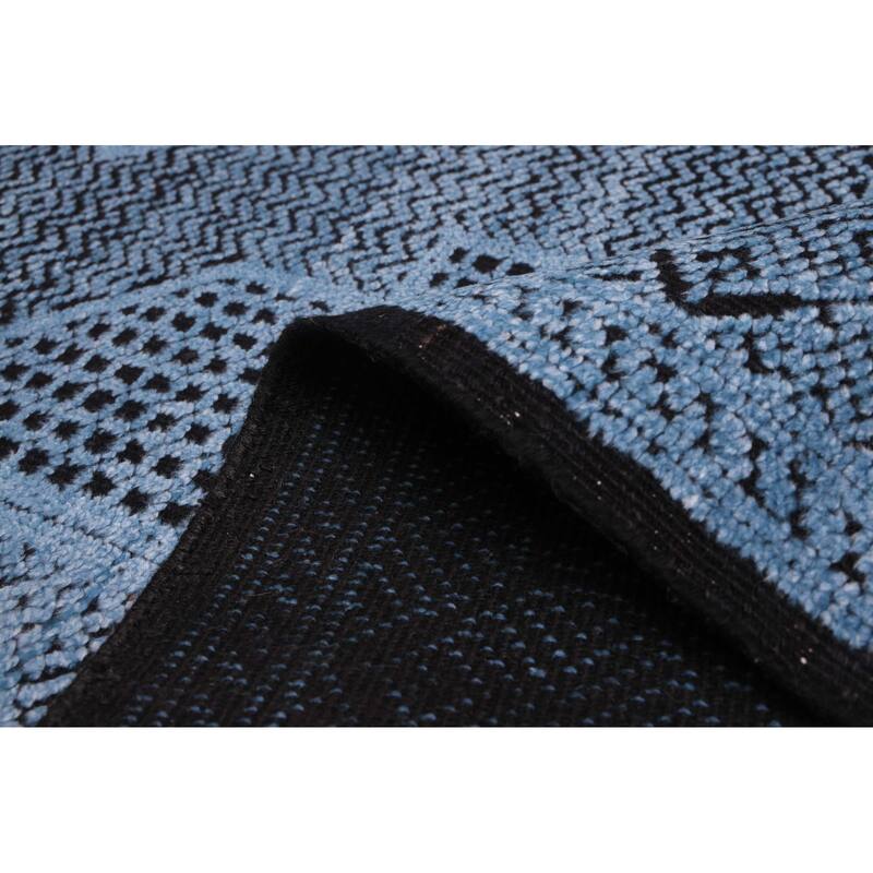 ECARPETGALLERY Hand-knotted Vibrance Blue Wool Rug - 8'0 x 10'0