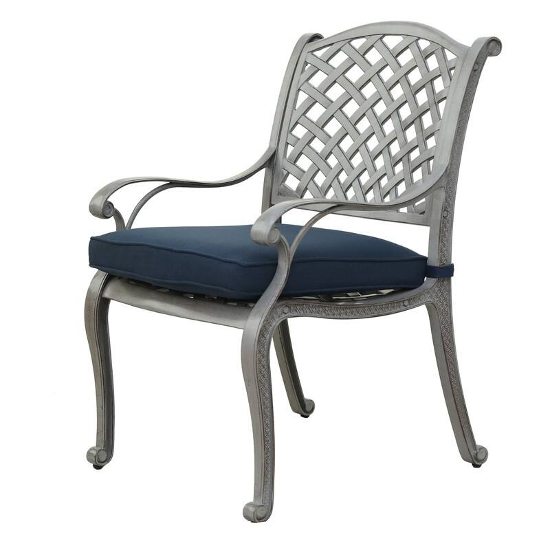 South Ponto 9-piece Aluminum Square Dining Set with Cushioned Arm Chairs by Havenside Home