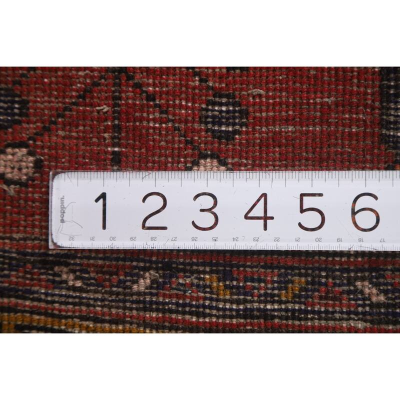 Hand Knotted Oriental 100% Wool Carpet Traditional Geometric Red Heriz Runner Rug - 10' 8'' X 3' 2''