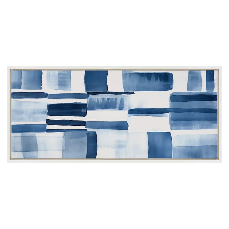 Kate and Laurel Sylvie Coastal Abstract Framed Canvas by Amy Lighthall