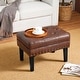 preview thumbnail 20 of 42, Glitzhome 22"W Mid-century PU Leather Tufted Ottoman Foot Stool