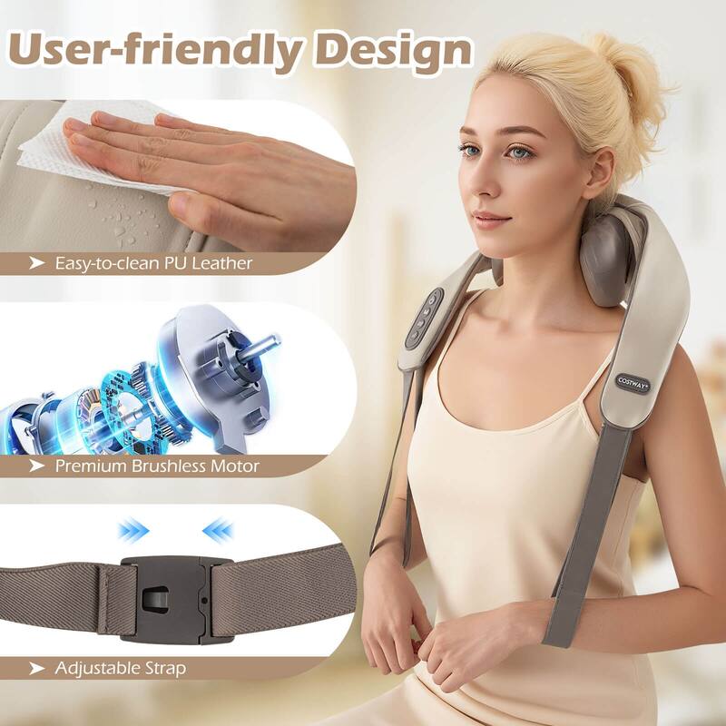 Costway Neck Shoulder Massager with 2 Heating Levels & Adjustable - See Details