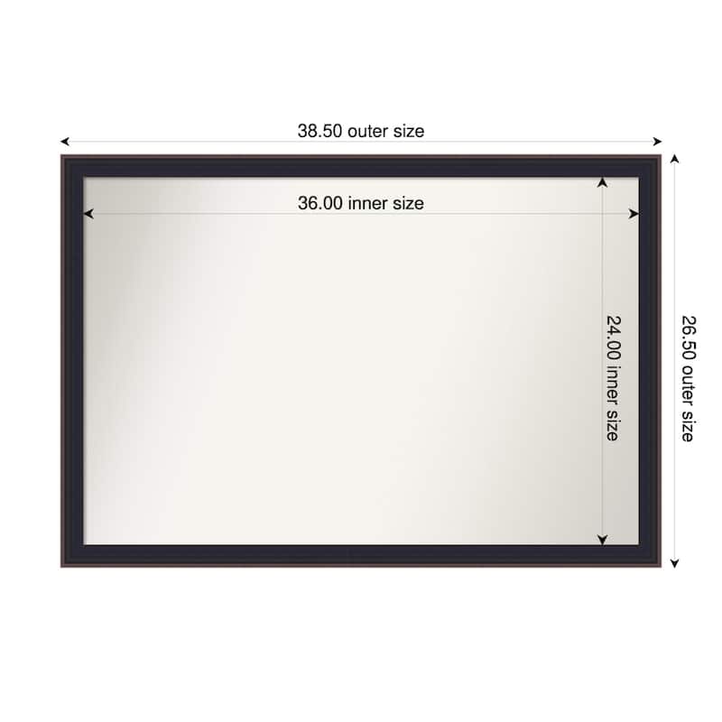 Havana Black Bronze Non-Beveled Framed Wall Mirror - Havana Black Bronze - 39 x 27 in