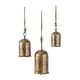 preview thumbnail 50 of 77, Gold, Gray, Bronze, Black or Red Metal Tibetan Inspired Decorative Cow Bells with Jute Hanging Rope (Set of 3)