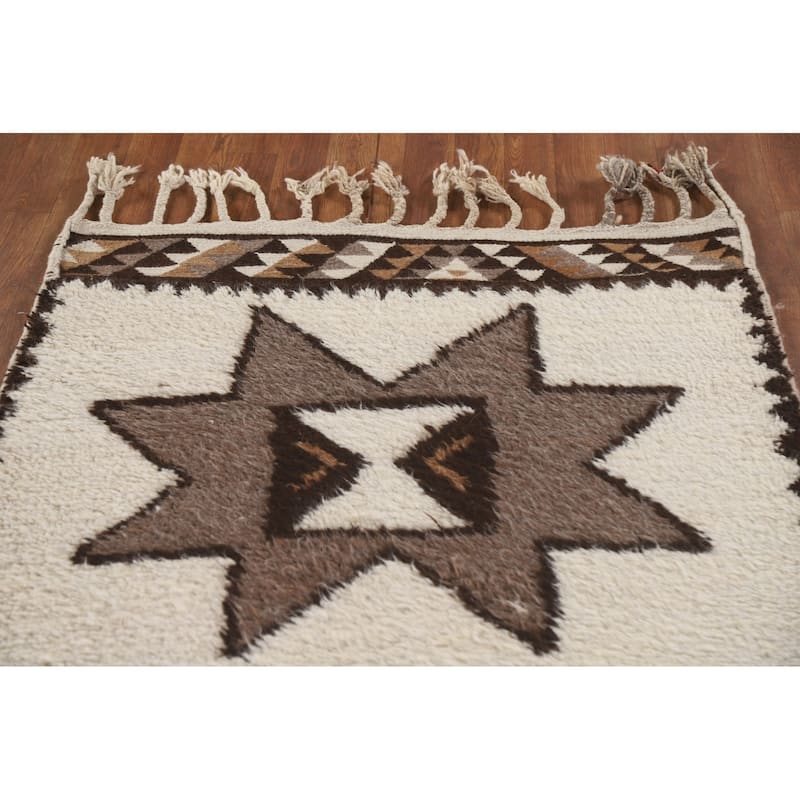 Tribal Anatolian Runner Rug Handmade Turkish Wool Carpet - 3'5"x 12'9"