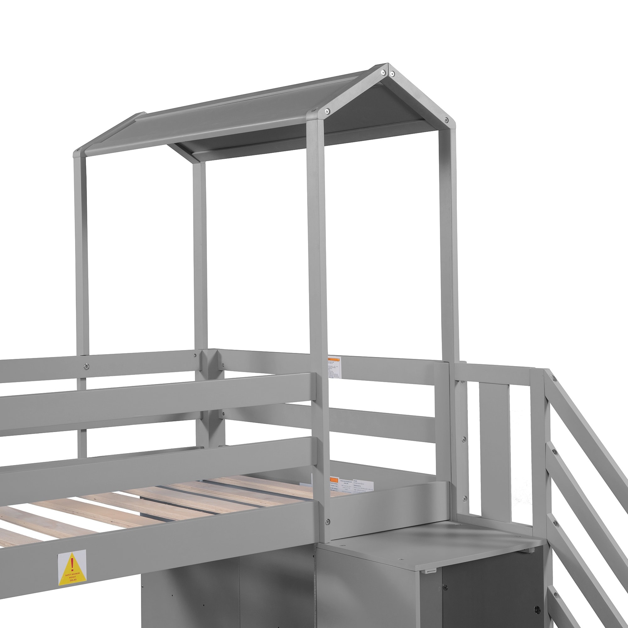 Twin over Full House Roof Bunk Bed-image