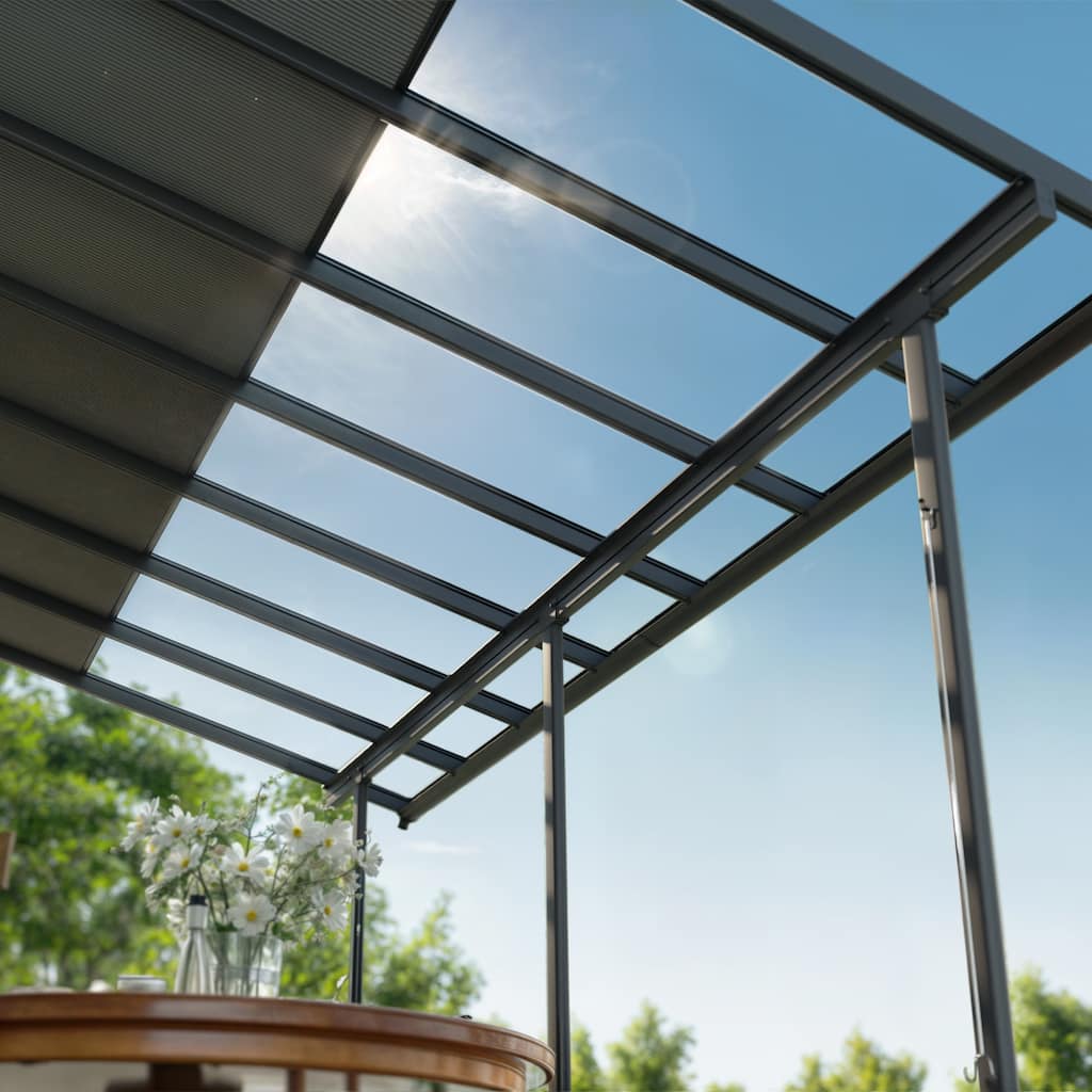 Canopia Sierra Cabrio Gray Opaque Gray Aluminum Patio Cover