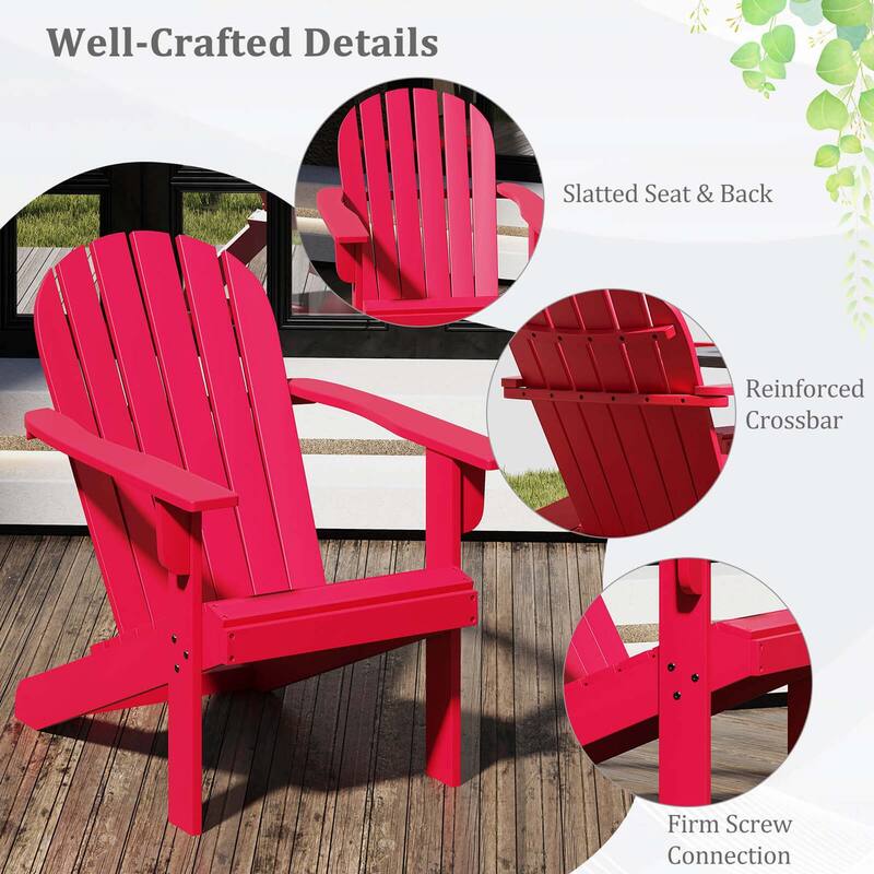 Costway Patio Adirondack Chair with Inclined Seat High Backrest & Wide - See Details