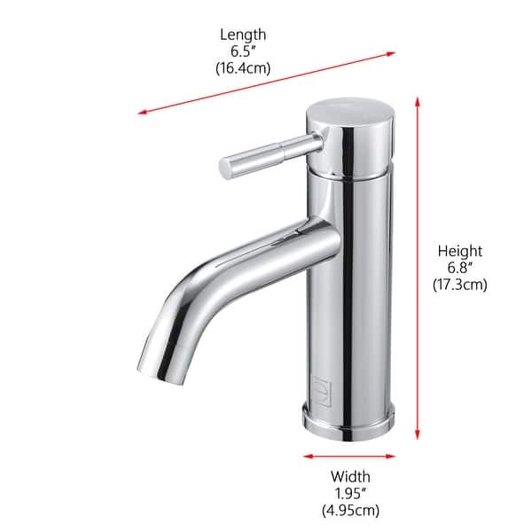 dimension image slide 1 of 3, Elegant Lighting FAV-1006 Victor 1.5 GPM Single Hole Bathroom Faucet