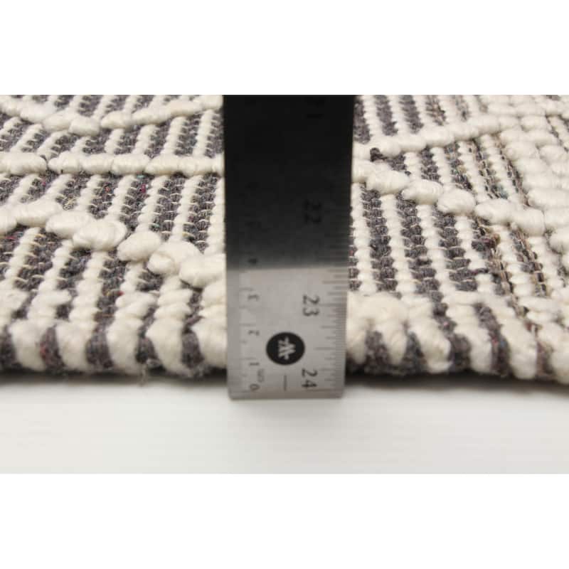 ECARPETGALLERY Braid weave Sienna Grey Wool Rug - 5'1 x 8'0