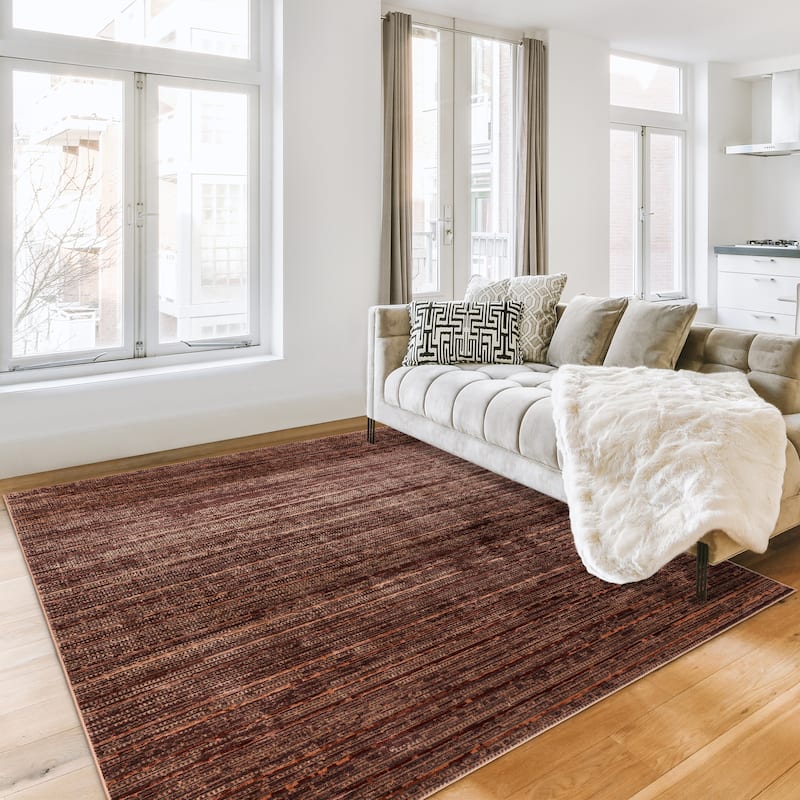 Gertmenian Missha Polyester Modern Tonal Ombre Solid High-Low Indoor Area Rug