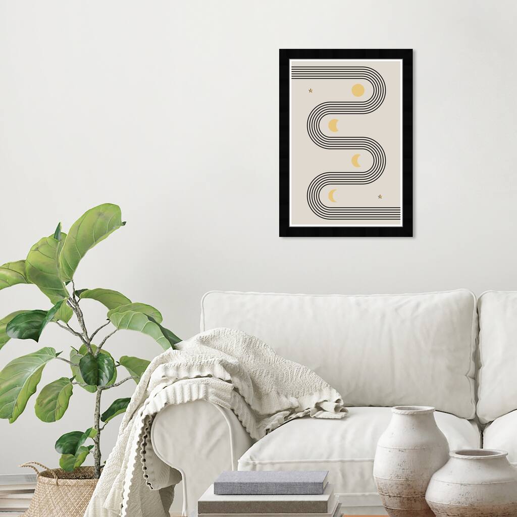 Wynwood Studio Prints Astronomy and Space Moon Roads Black and Bohemian & Eclectic Wall Art Canvas Print