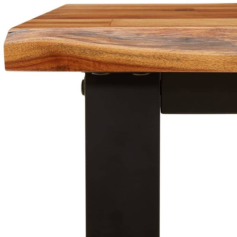 vidaXL Bench with Live Edge 63"/43.3"/55.1" Solid Wood Acacia - 55.1" x 13.8" x 17.7"