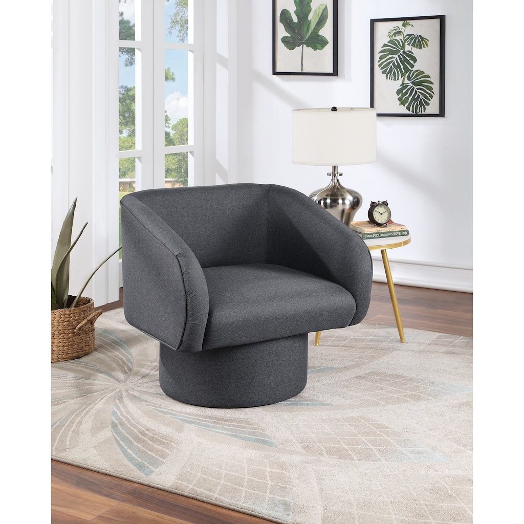 Poundex Round Base Swivel Accent Chair