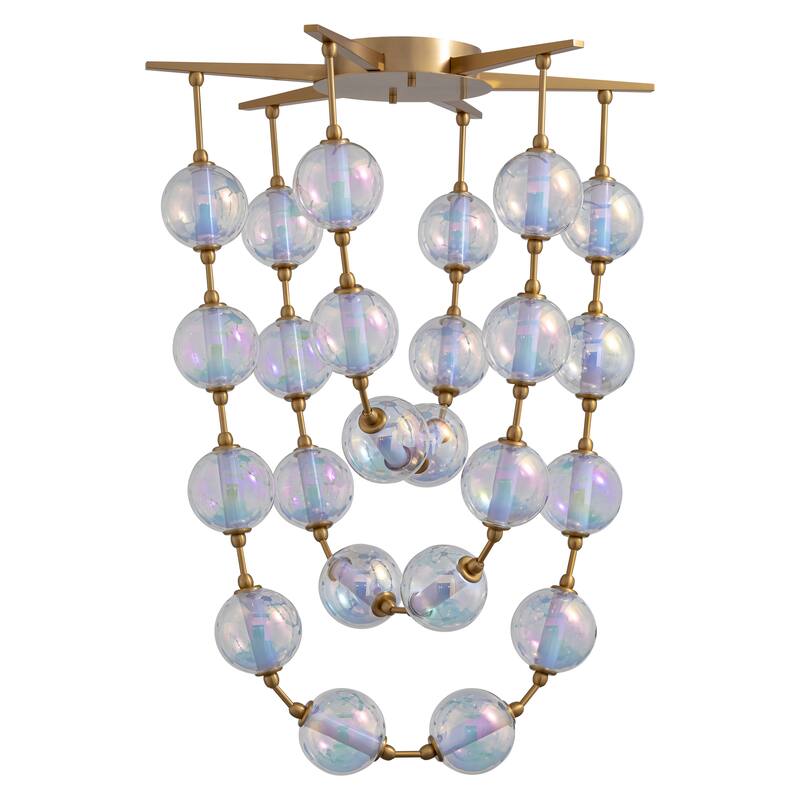 Golden Lighting Pearla Integrated LED 28in Pendant in Brushed Champagne Brass - Gold