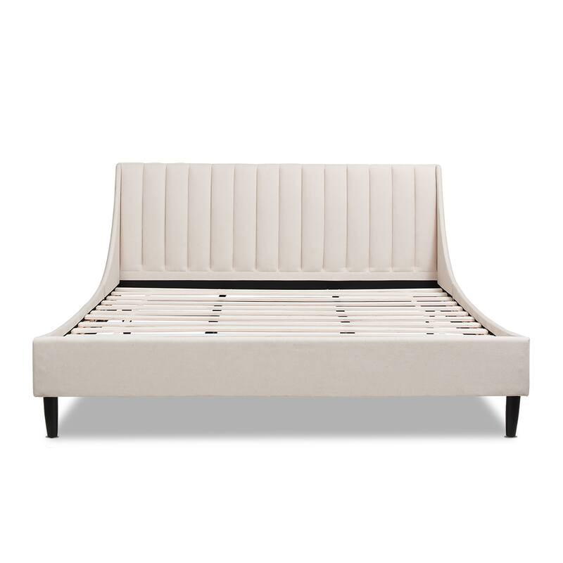 Willow Vertical Tufted Linen King Platform Bed