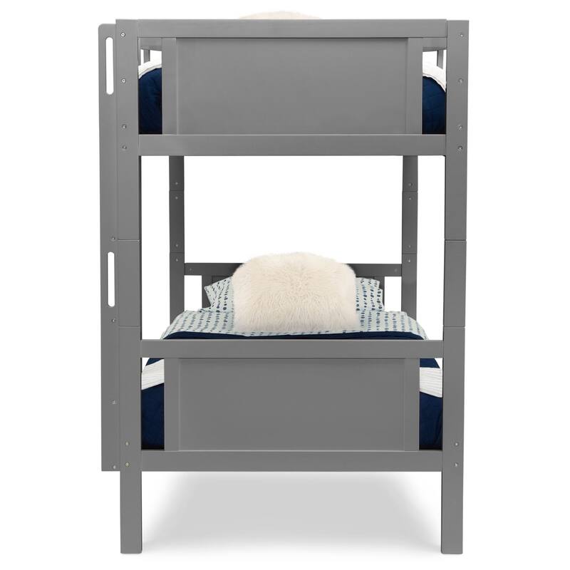 Convertible Twin Over Twin Wood Bunk Bed With Ladder And Guardrails
