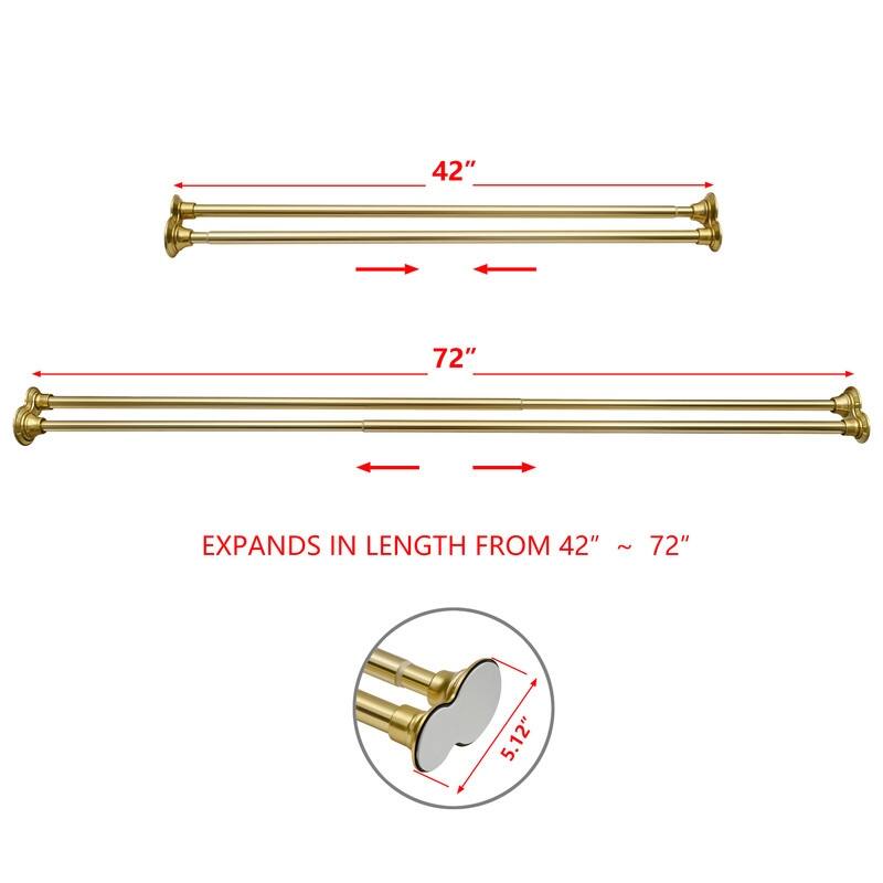 Utopia Alley Adjustable 72-Inch Double Shower Curtain Tension Rods - Rust-Proof Aluminum with Rubber End Cap