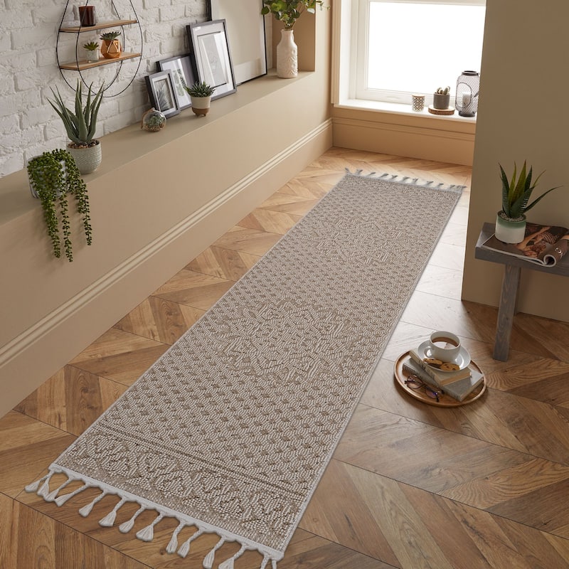 LOOM & LUXE Collection 2X8 Medallion Indoor/Outdoor Area Rug - 96" D x 26" W x 0.28" H
