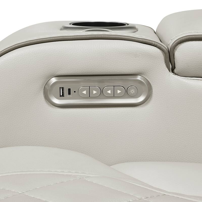 Ezra 37.5" Faux Leather Power Recliner - Power Heatrest, Cup Holders