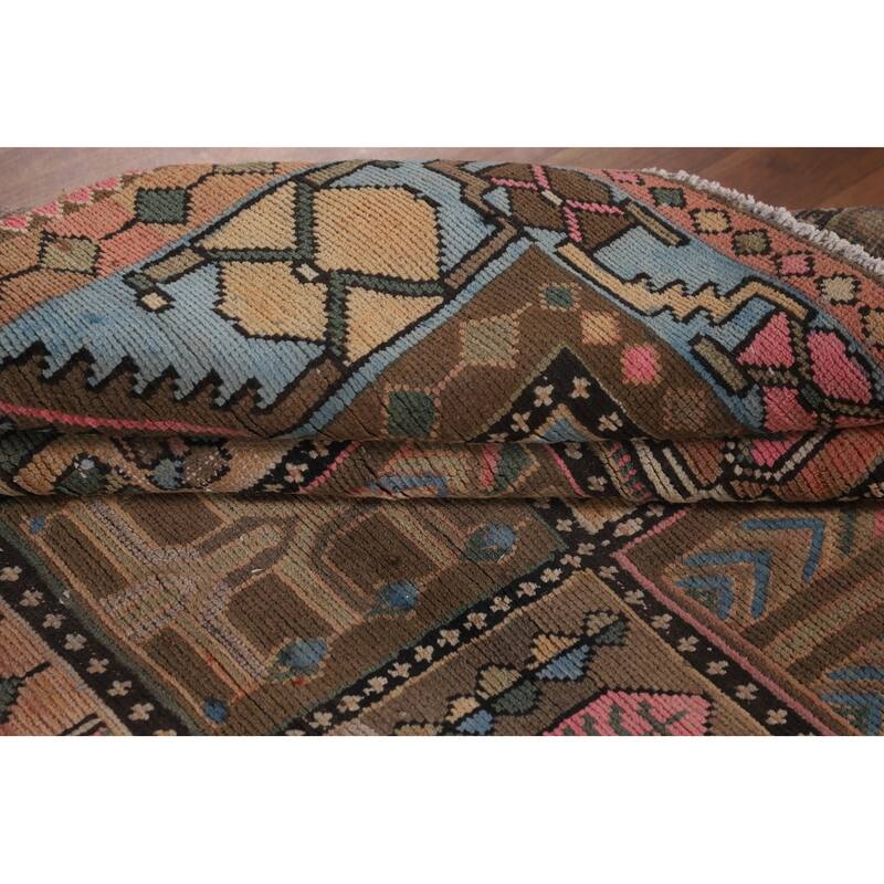 Garden Design Bakhtiari Persian Vintage Rug Handmade Wool Carpet - 6'4"x 9'5"