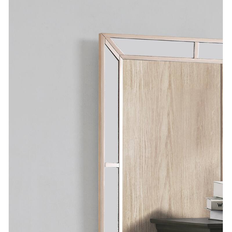 Wooden Framed Rectangular Dresser Mirror - 43" - Beige