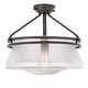 preview thumbnail 1 of 3, O'Keefe 1-Light ORB Embossed glass Semi-Flush Mount 14" x14"x 13" - Small Semi Flush