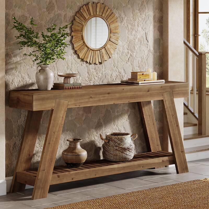 Solid Wood Entryway Table - Brown
