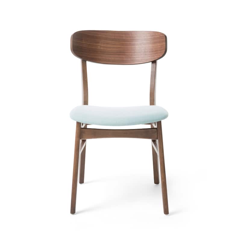 Fabric-upholstered Wood Dining Chairs (Set of 2) by Christopher Knight