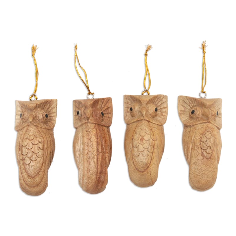 Novica Handmade Winged Sages Wood Ornaments (Set Of 4)