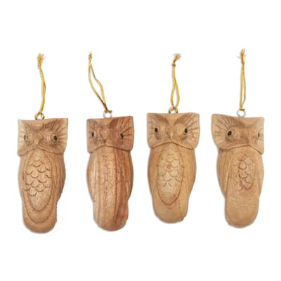 Novica Handmade Winged Sages Wood Ornaments (Set Of 4)